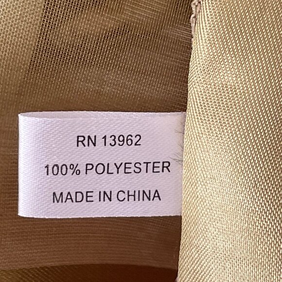 Women's Large 40' Square Scarf w/ Gold and White Baroque Floral Pattern - Picture 13 of 14